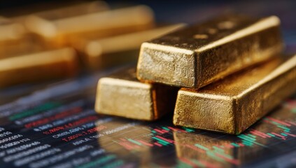 Gold bars atop a financial chart (1)