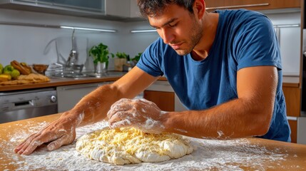 Man Making Pizza Dough | Baking, Cooking, Homemade Recipe