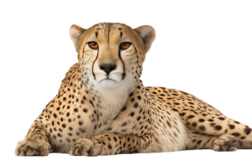 Cheetah resting,  serious gaze