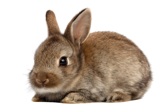 Cute brown bunny laying down