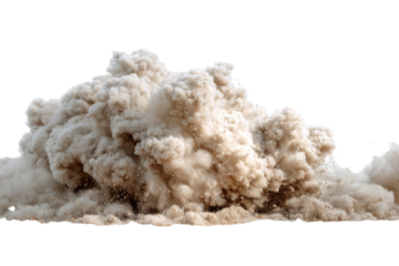 Powerful explosion of beige dust cloud