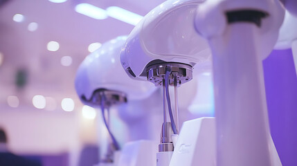 Close-up of Robotic Arms in a High-Tech Environment
