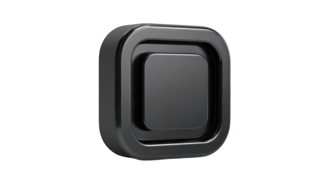Square black button-like object