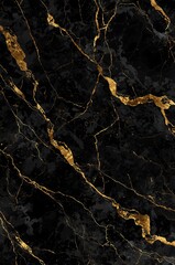 Luxurious Black Marble with Elegant Gold Veins - A Sophisticated and Glamorous Texture Background
