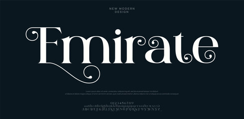 Emirate modern stylish typography capital alphabet letter logo design