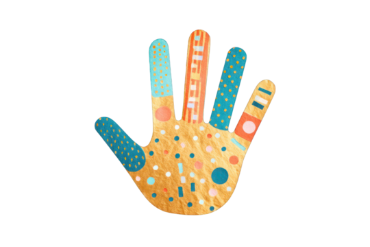 Colorful patterned hand graphic