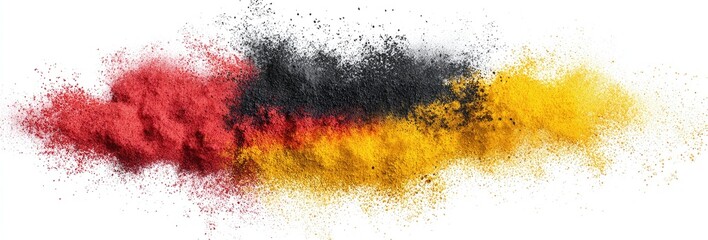 German flag colors in powder explosion