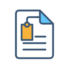 Document with tag icon depicting business file information