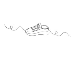 Shoe icon continuous one line drawing outline vector illustration