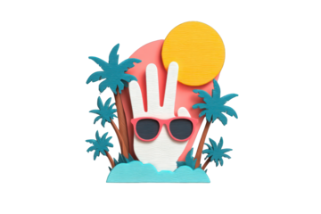 Summer vacation hand with three fingers