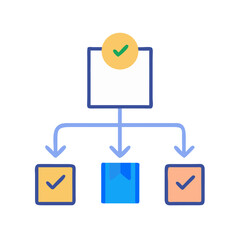 Completed task flowchart diagram demonstrating workflow and successful outcome