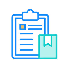 Clipboard and package illustration delivery and service concept