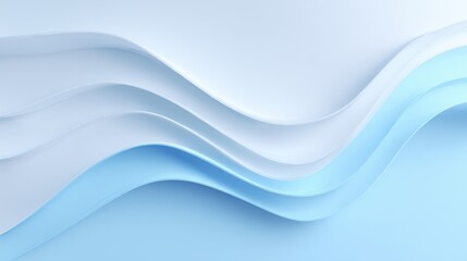 Fototapeta premium Abstract Waves: Gentle waves of layered, light blue and white paper form a soothing, minimalist, and calming composition of texture and form.