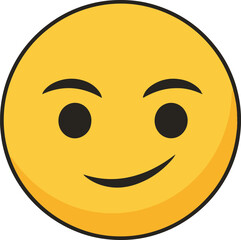 Fototapeta premium A close-up view of a pixel art smiley face, rendered in a vibrant yellow hue. The face features simple yet expressive black eyes and a subtly mischievous upturned mouth.