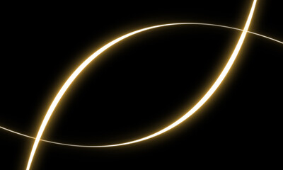 Abstract golden light trails on a black background creating a futuristic and dynamic design
