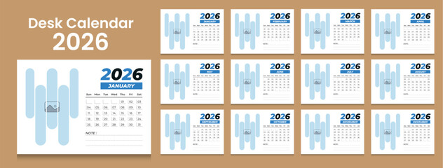 Stylish Monthly Desk Calendar Template 2026