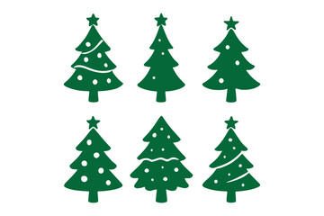 set of Christmas trees