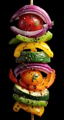 Colorful vegetable skewers