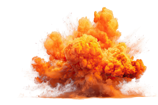 Explosive orange and white cloud burst