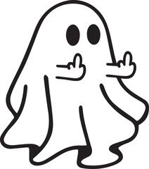 Funny ghost showing middle finger