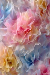 Close-up of multicolored, ruffled floral design
