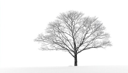 Bare tree against a white backdrop