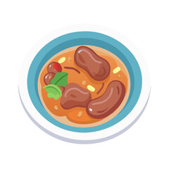 Illustration of beans in a bowl against black background