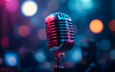 Rendered retro microphone