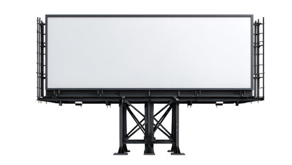 Blank billboard mounted on a large metal frame