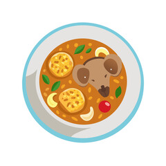 Whimsical Koala Soup: A Fun and Creative Food Illustration