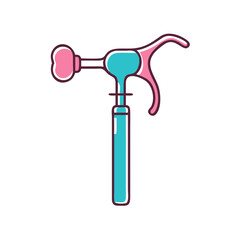 Colorful abstract illustration of a medical reflex hammer