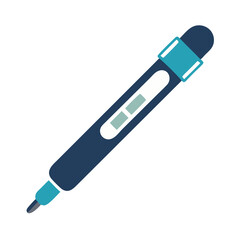 Simple flat illustration of a medical device on black