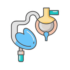 Stylized medical equipment graphic illustration on a dark background