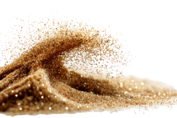 Golden sand erupting in a wave