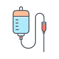 Vector illustration of intravenous drip on black background artwork