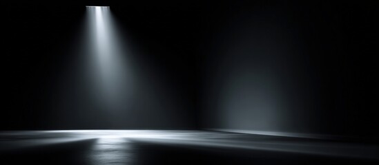 Empty stage lit by spotlight