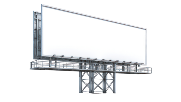 Blank billboard against a black background