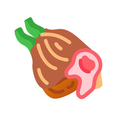 Fresh uncooked meat cut with greens on a black background