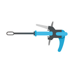 Flat vector image of blue caulking gun on black