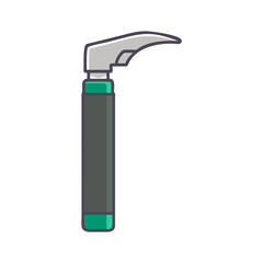 Cartoon laryngoscope blade used for intubation on black backdrop