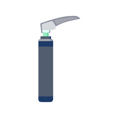 Laryngoscope blade and handle illustration on black backdrop