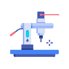 Stylized CNC Machine on Black Background for Industrial Illustrations