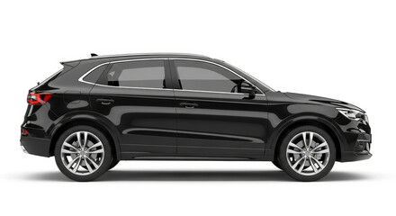Obraz premium Sleek black SUV with modern design ready for adventure on open roads and family trips, showcasing style