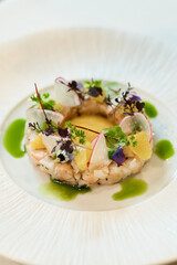 Gourmet Shrimp Tartare with Edible Flowers