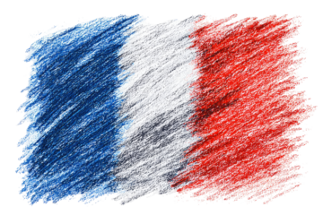 Crayon-style French flag