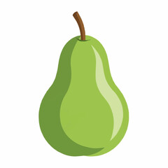 Green pear fruit illustration isolated on white background fresh healthy food