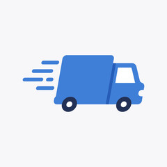 Fast Delivery Truck Icon in Flat Style.