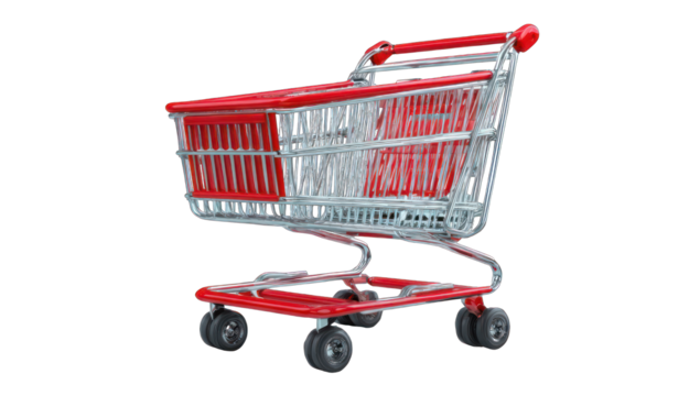 Red and gray shopping cart