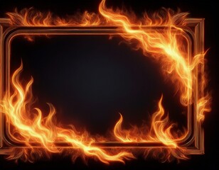 Fototapeta premium burning fire flames frame border