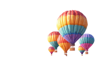 Colorful hot air balloons against a black background (5)